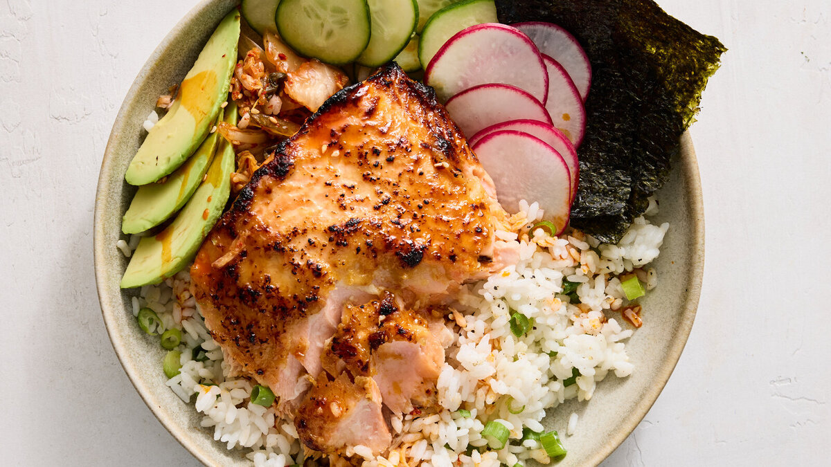 Plakkerige Miso Zalm Kom