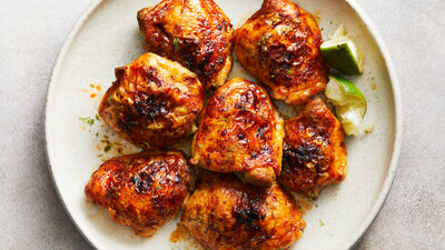 Roasted Chicken Thighs With Hot Honey and Lime