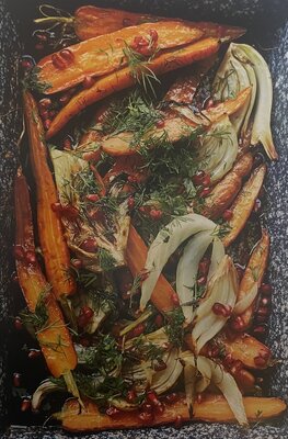 Geroosterde Wortelen en Venkel met Granaatappelvinaigrette